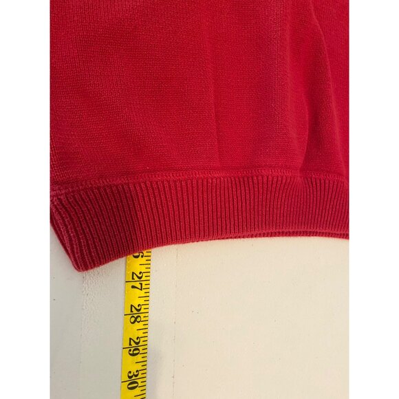 Eddie Bauer Mens Red Cotton Quarter-Zip Pullover Sweater XL - Picture 6 of 10